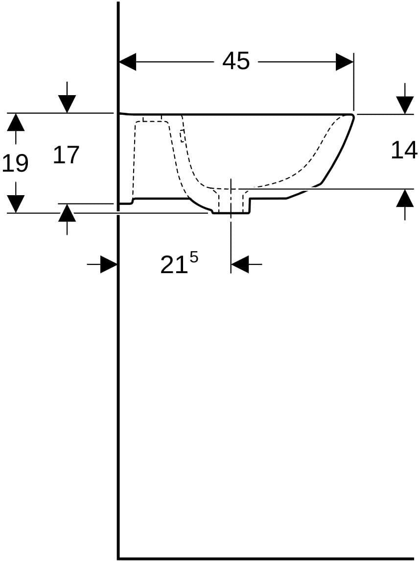 Geberit Renova Waschtisch 60 cm mit Hahnloch & Überlauf, weiß, KeraTect