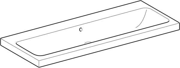 Geberit iCon Light Waschtisch 120x48 cm, 2 Hahnlöcher, mit Überlauf, weiß – Sanitärkeramik