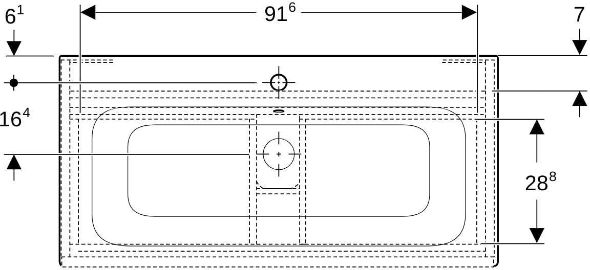 Geberit Renova Plan Waschtischset mit Unterschrank Nussbaum hell KeraTect 55 cm