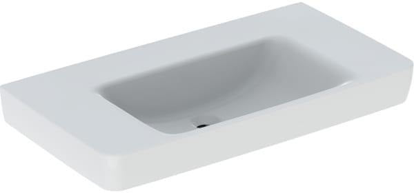 Geberit Renova Plan Waschtisch 90x48 cm mit Ablagefläche, Hahnloch mittig, weiß
