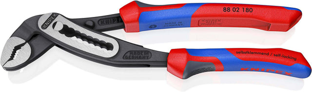 KNIPEX Wasserpumpenzange Alligator 180 mm mit Comfort-Griff und 9-fach Rastenverstellung