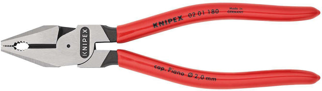 KNIPEX Kraftkombizange 180 mm – 35 % Kraftersparnis, poliert, Kunststoffüberzug