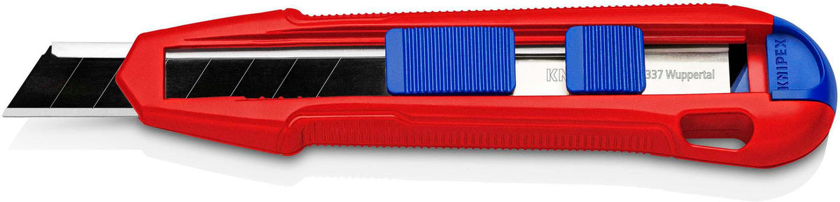 KNIPEX CutiX® Cuttermesser 18 mm Klingenbreite mit Klingenstabilisierung, Magnesiumgehäuse