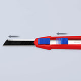 KNIPEX CutiX® Cuttermesser 18 mm Klingenbreite mit Klingenstabilisierung, Magnesiumgehäuse
