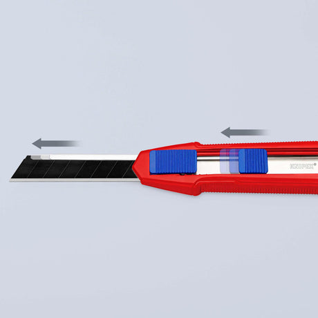 KNIPEX CutiX® Cuttermesser 18 mm Klingenbreite mit Klingenstabilisierung, Magnesiumgehäuse