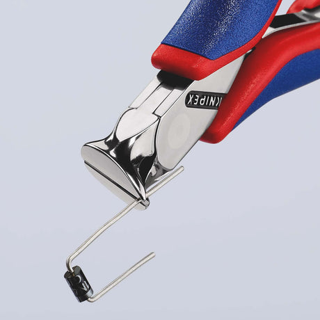 KNIPEX Elektronik-Schrägschneider 120 mm, ohne Facette, poliert, 15° gewinkelt