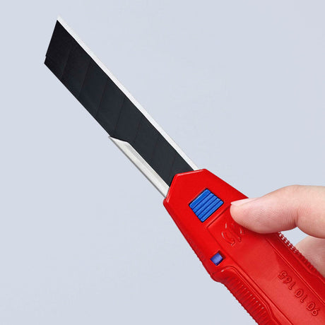 KNIPEX CutiX® Cuttermesser 18 mm Klingenbreite mit Klingenstabilisierung, Magnesiumgehäuse