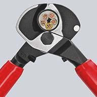 KNIPEX Kabelschere 500 mm VDE-isoliert bis 1000 V, Kopf poliert, für Kupfer- und Alukabel bis 27 mm