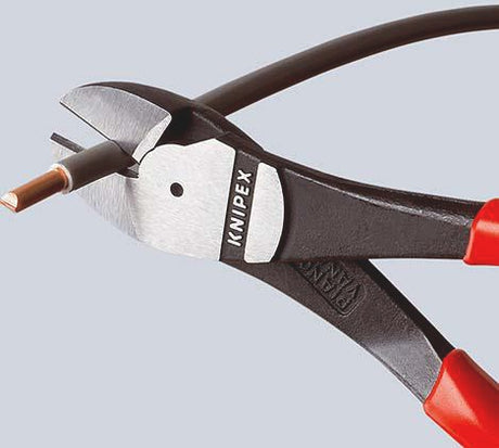 KNIPEX Kraftseitenschneider 140 mm, poliert, Form 0, Mehrkomponenten-Hüllen – 20 % Kraftersparnis