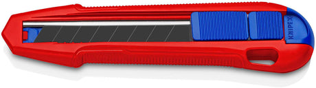KNIPEX CutiX® Cuttermesser 18 mm Klingenbreite mit Klingenstabilisierung, Magnesiumgehäuse