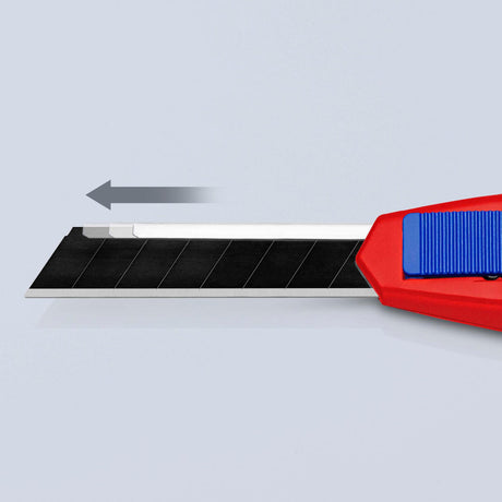 KNIPEX CutiX® Cuttermesser 18 mm Klingenbreite mit Klingenstabilisierung, Magnesiumgehäuse