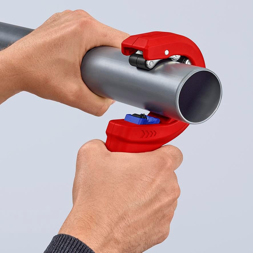 KNIPEX Rohrschneider DP50 für Ø 32, 40 und 50 mm Hausabwasserrohre aus Kunststoff, 165 mm