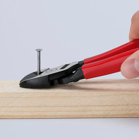KNIPEX Kraftseitenschneider 200 mm Form 2 mit 20 % Kraftersparnis und Kunststoffüberzug