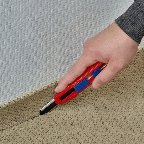 KNIPEX CutiX® Cuttermesser 18 mm Klingenbreite mit Klingenstabilisierung, Magnesiumgehäuse