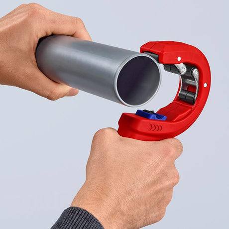 KNIPEX Rohrschneider DP50 für Ø 32, 40 und 50 mm Hausabwasserrohre aus Kunststoff, 165 mm