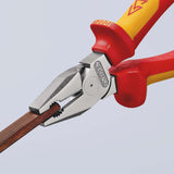 KNIPEX Kraftkombizange VDE 225 mm – 35 % Kraftersparnis, verchromt, Mehrkomponenten-Griff