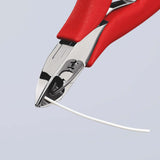 KNIPEX Elektronik-Seitenschneider 115 mm, Form 1, spiegelpoliert, mit Facette und Öffnungsfeder