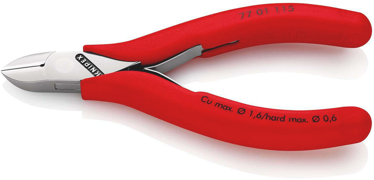 KNIPEX Elektronik-Seitenschneider 115 mm, spiegelpoliert, mit Facette und Öffnungsfeder