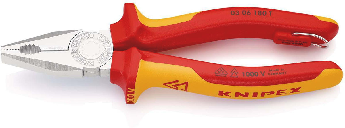 KNIPEX Kombizange VDE 160 mm mit Mehrkomponenten-Hüllen, verchromt, isoliert bis 1000 V