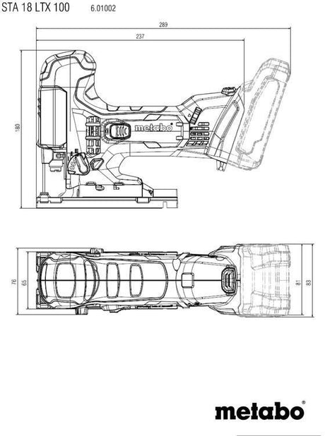 METABO Akku-Stichsäge STA 18 LTX 100 – 18 V, 100 mm Schnitttiefe, 4-Stufen-Pendelhub