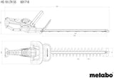 METABO Akku-Heckenschere HS 18 LTX 55 – 18 V, 530 mm Schnittlänge, 19 mm Schnittstärke