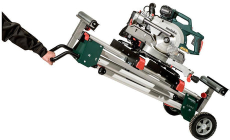 Metabo Maschinenständer KSU 401 – mobiler Kappsägen-Untergestell mit Trolley-Funktion, 25 kg, 1680-4000 mm