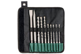 Metabo Bohrer-/Meißelsatz SDS-plus 10tlg. in Rolltasche – Hartmetall-Bohrspitze, für Beton, Mauerwerk, Naturstein