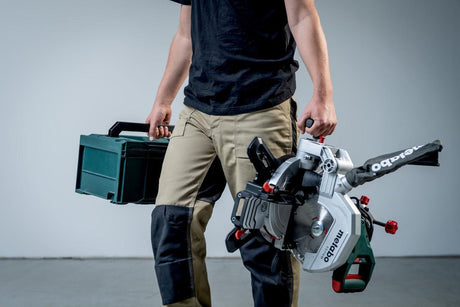 METABO Kapp- und Gehrungssäge KS 216 M Set – 1100 W, 216 mm Sägeblatt, Schnittbereich 120 x 60 mm