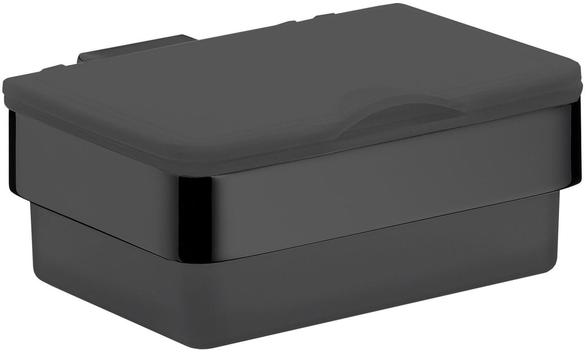 EMCO Feuchtpapierhalter loft 13301 Kunststoffbox schwarz mit Toilettenpapierhalter