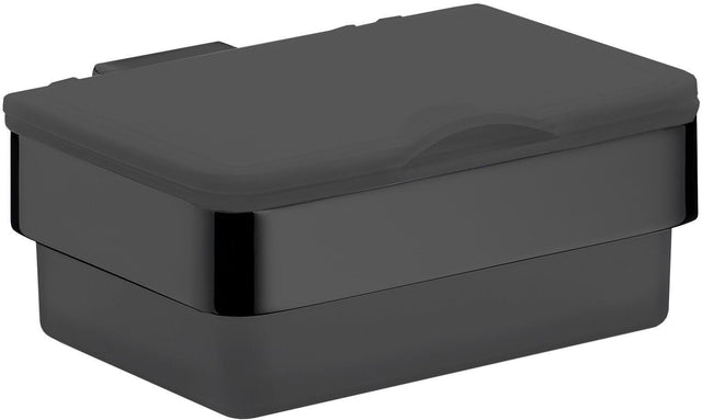 EMCO Feuchtpapierhalter loft 13301 Kunststoffbox schwarz mit Toilettenpapierhalter
