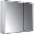 EMCO prestige 2 LED-Lichtspiegelschrank 790 mm Aufputz, breite Tür links, Aluminium