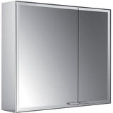 EMCO prestige 2 LED-Lichtspiegelschrank 790 mm Aufputz, breite Tür links, Aluminium