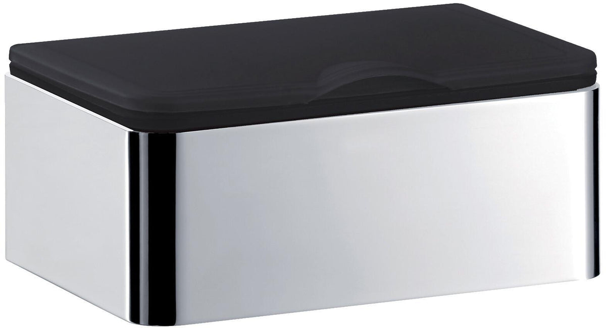 EMCO Feuchtpapierhalter system2 00101 – Chrom/Schwarz, 156 x 62 x 131 mm, Wandmontage