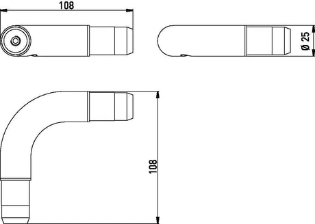 EMCO Eckverbindung system 2 90° für Duschvorhangstangen – Chrom