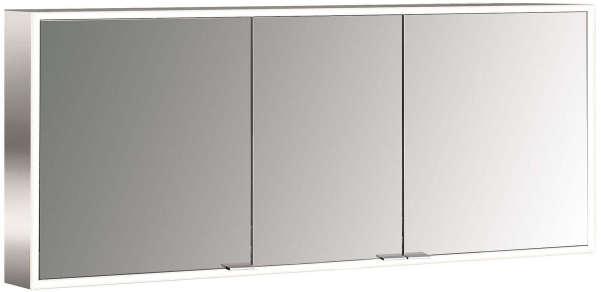 EMCO prime LED-Lichtspiegelschrank 1600 mm, 3 Türen, Aufputz, Aluminium