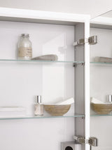 EMCO prime LED-Lichtspiegelschrank 1600 mm, 3 Türen, Aufputz, Aluminium