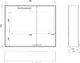 EMCO prestige 2 LED-Lichtspiegelschrank 790 mm Aufputz, breite Tür links, Aluminium