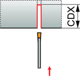 PRAMET Doppelseitiges Schwert ISO XLCFN 2601 J 1.60 – Einstechtiefe 15 mm, Schnittbreite 1,5 mm