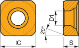Pramet Fräswendeschneidplatte SNKT 1205AZSR-M M8330 PVD beschichtet Gold, 10er-Pack