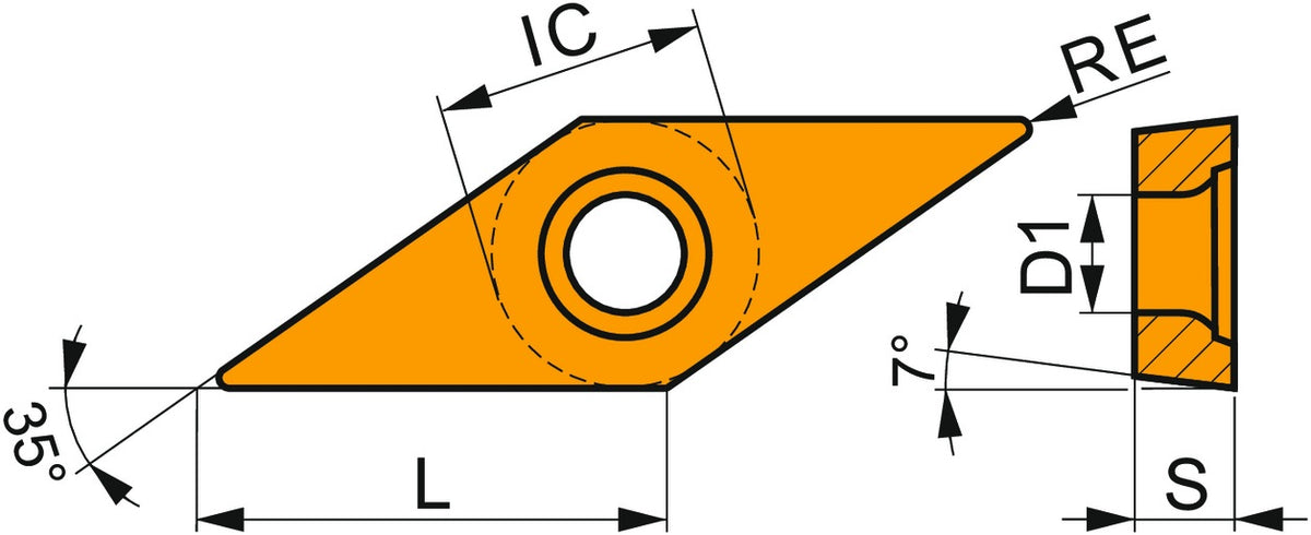 Dormer Pramet Drehwendeschneidplatte VCGT 130302E-FF2 T8430 – 10 Stück, PVD-beschichtet, 35° rhombisch