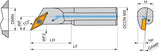 PRAMET Bohrstange ISO E10H-SVXCL 07 D.10mm Linkslauf für 35° Rhombus Wendeschneidplatten
