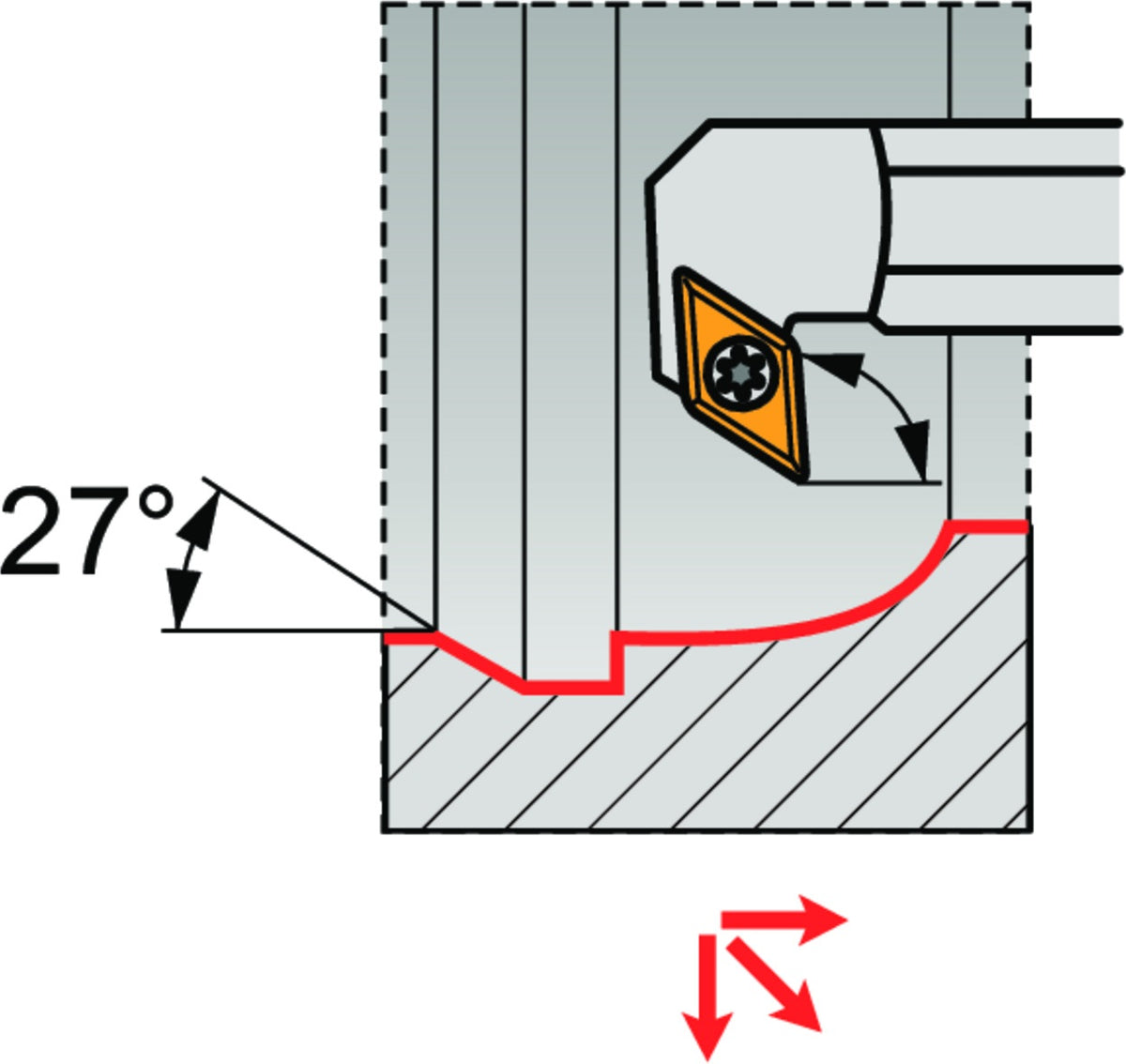 PRAMET Bohrstange ISO S20Q-SDZCL 11-93 D.20mm Linkslauf für Rückwärtsdrehen