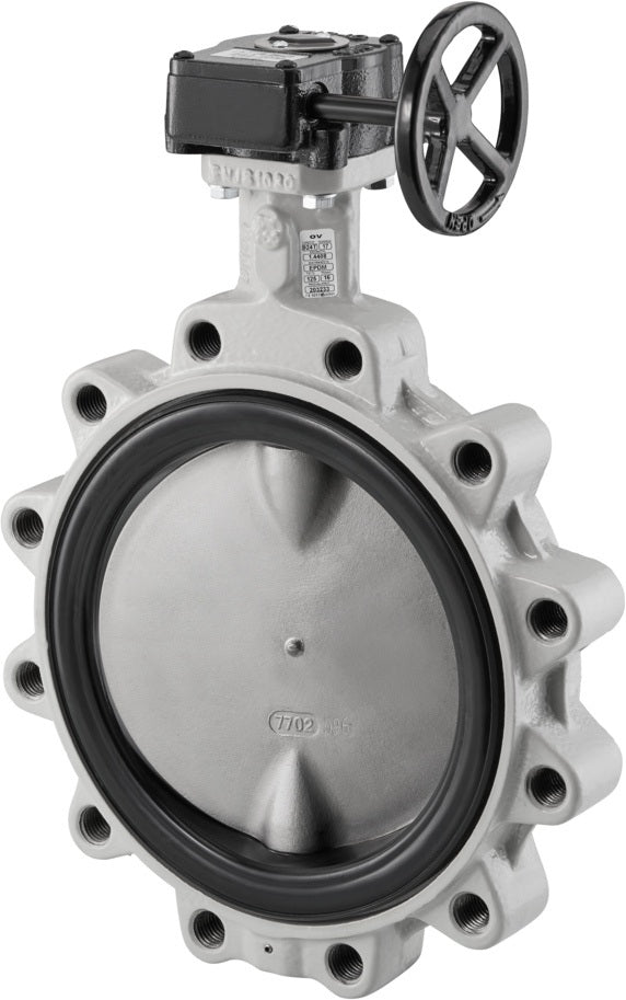OVENTROP Absperrklappe Mittelflansch mit Getriebe DN 150 – PN 16, EPDM, Sphäroguss