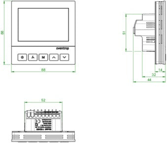 OVENTROP Raumthermostat Heizen oder Kühlen mit Display 230 V – Weiß