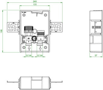 OVENTROP Unibox T-RTL vario Thermostat – Rücklauftemperaturbegrenzung ohne Abdeckung