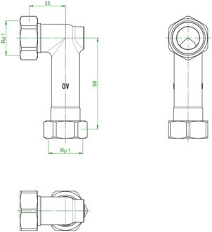 OVENTROP Gehäuse mit Sperrventil für Regumaq X-25/X-45 Zirkulation