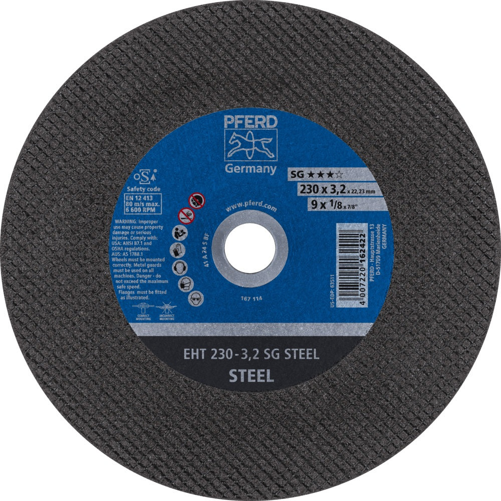 PFERD Trennscheibe SG STEEL D115 x 1 mm gerade, Bohrung 22,23 mm
