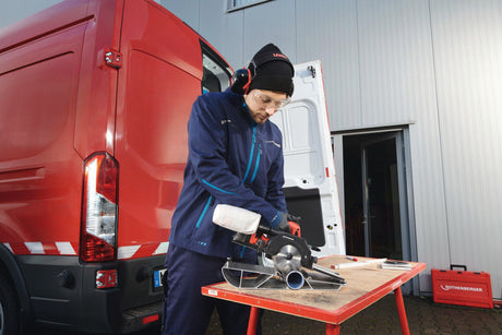 ROTHENBERGER Akku-Kombirohrsäge PIPECUT mini 18V 4Ah 0-110mm mit Schiene 4150 min-¹