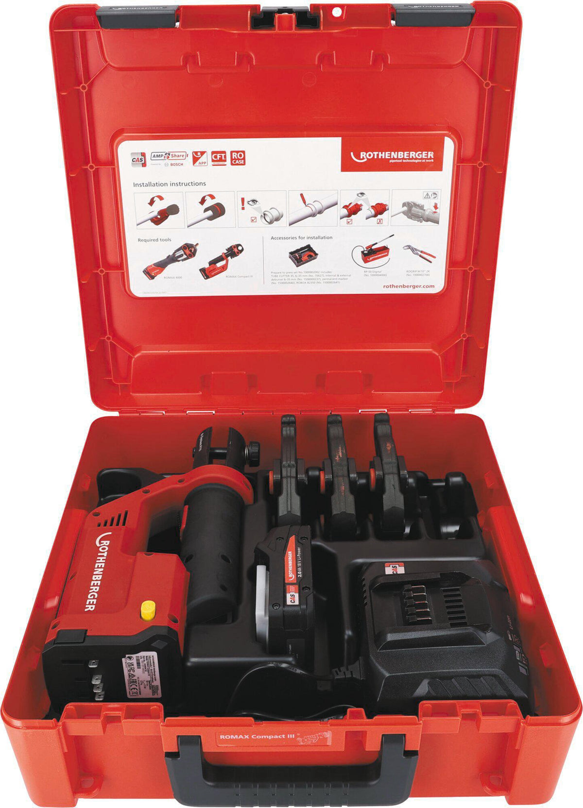 ROTHENBERGER Akku-Pressmaschine ROMAX COMPACT III Basic Set 19 kN 15-35 mm