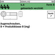 F. REYHER Augenschraube DIN 444 Form B M10 x 120 mm, 4.6, galvanisch verzinkt